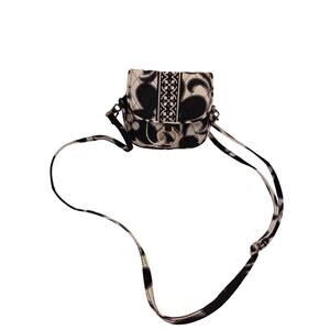 Vera Bradley Geometric Print Mini Black White Crossbody Shoulder Belt Bag